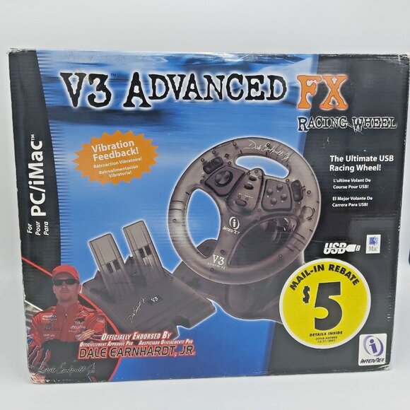 InterAct V3 Advanced FX Racing Wheel Endorsed By Dale Earnhardt Jr PC iMac USB - Picture 9 of 13